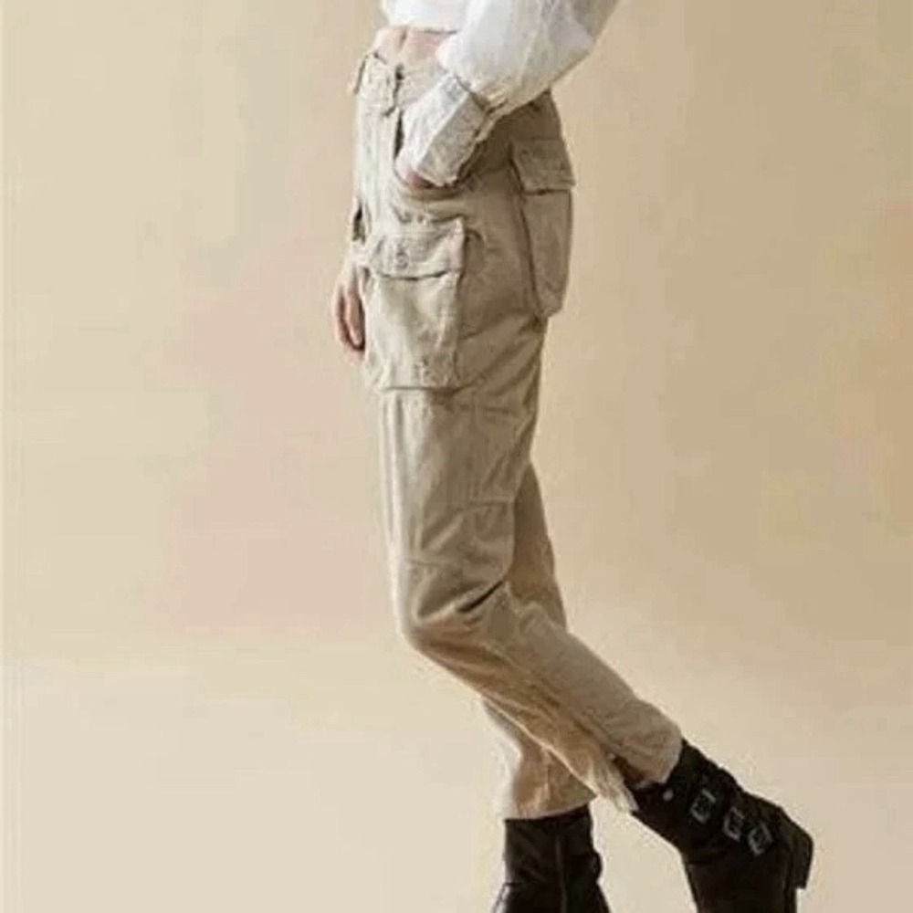 We The Free People Pants London Calling Corduroy Cargo Tapered Leg Boho Sz 28 - Picture 14 of 14